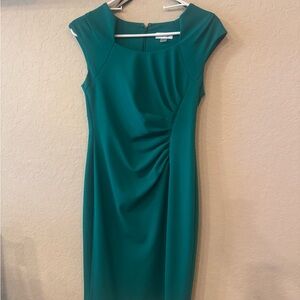 Calvin Klein Green Ruched Sheath Dress for Cocktail